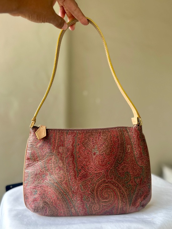 Etro Handbags - ETRO Paisley Shoulder Bag Leather Trim Italy